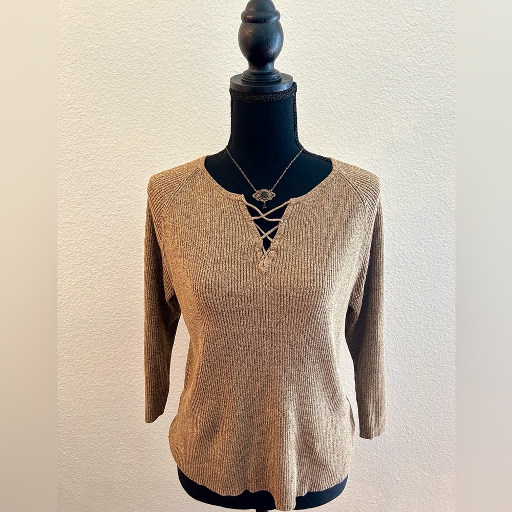 Vintage Y2K Norton Mcnaughton Brown Top, Size Large